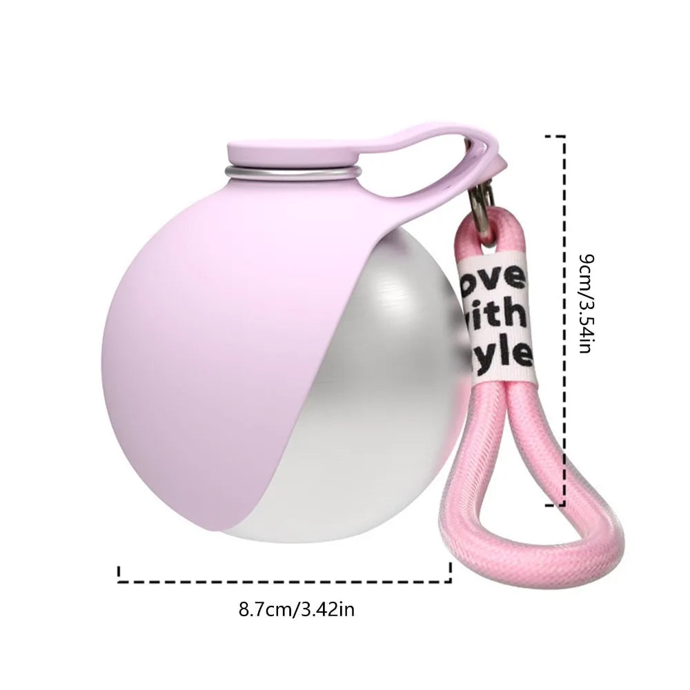 Stainless Steel Dog Water Bottle with Removable Silicone Bowl 285ml