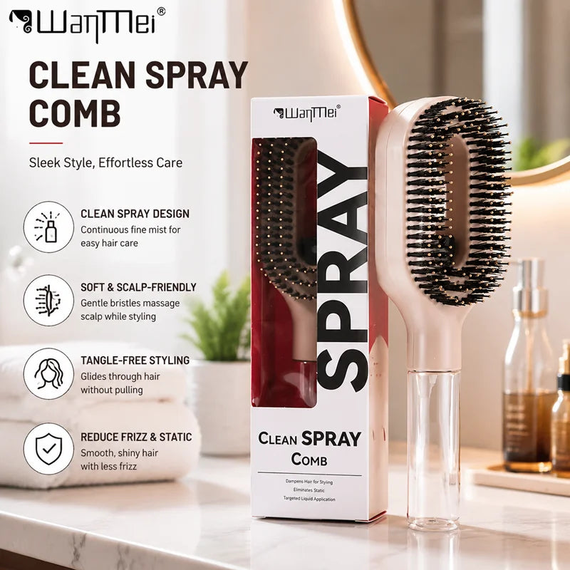 2 in 1 Sprayer Comb Detangling Hairbrush with Spray Bottle Essential Oil Water Mist Spray Brush